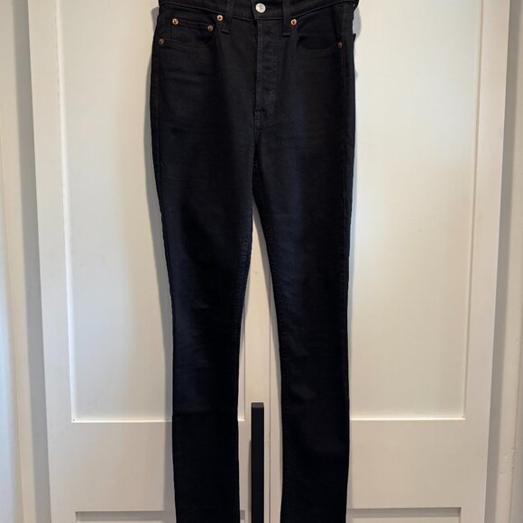 RE/DONE Originals High Rise Ankle Crop Jeans – Black, Size 27 - Picture 4 of 8